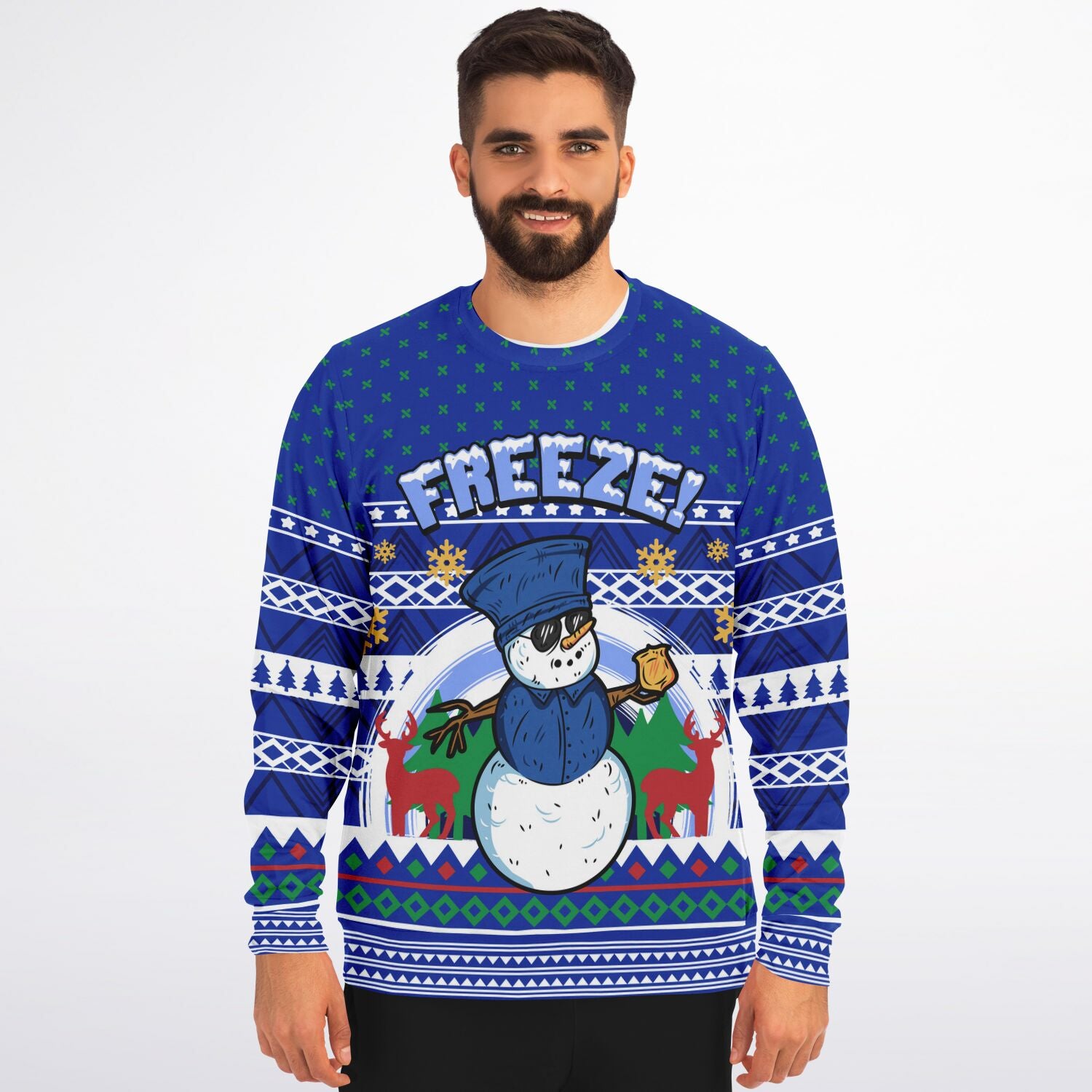 Snowman Freeze Police Officer | Unisex Ugly Christmas Sweater, Xmas Sweater, Holiday Sweater, Festive Sweater, Funny Sweater, Funny Party Shirt