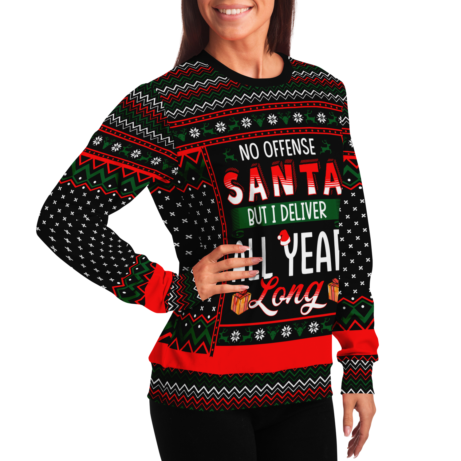I Deliver All Year Long Christmas Sweatshirt | Unisex Ugly Christmas Sweater, Xmas Sweater, Holiday Sweater, Festive Sweater, Funny Redhead Sweater, Funny Party Shirt