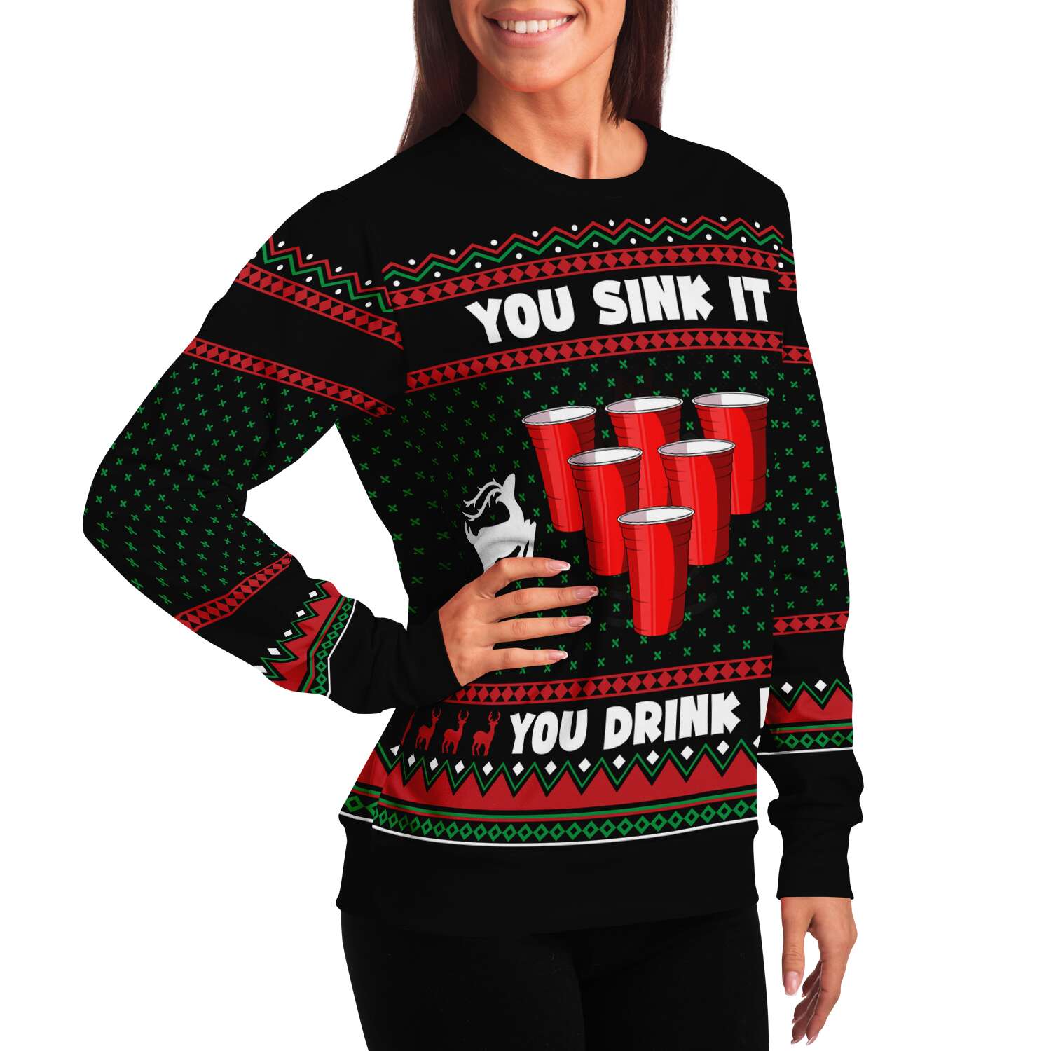 You Sink It You Drink It Sweatshirt | Unisex Ugly Christmas Sweater, Xmas Sweater, Holiday Sweater, Festive Sweater, Funny Sweater, Funny Party Shirt