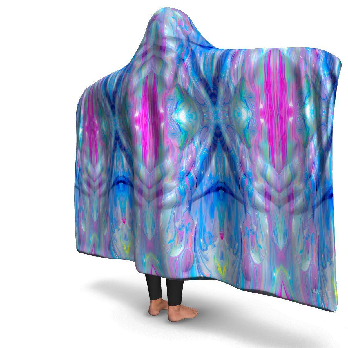 CANDY FLIP PREMIUM HOODED BLANKET WITH WRIST STRAPS | Plush, Premium Sherpa | Kids, Adult - Manifestie
