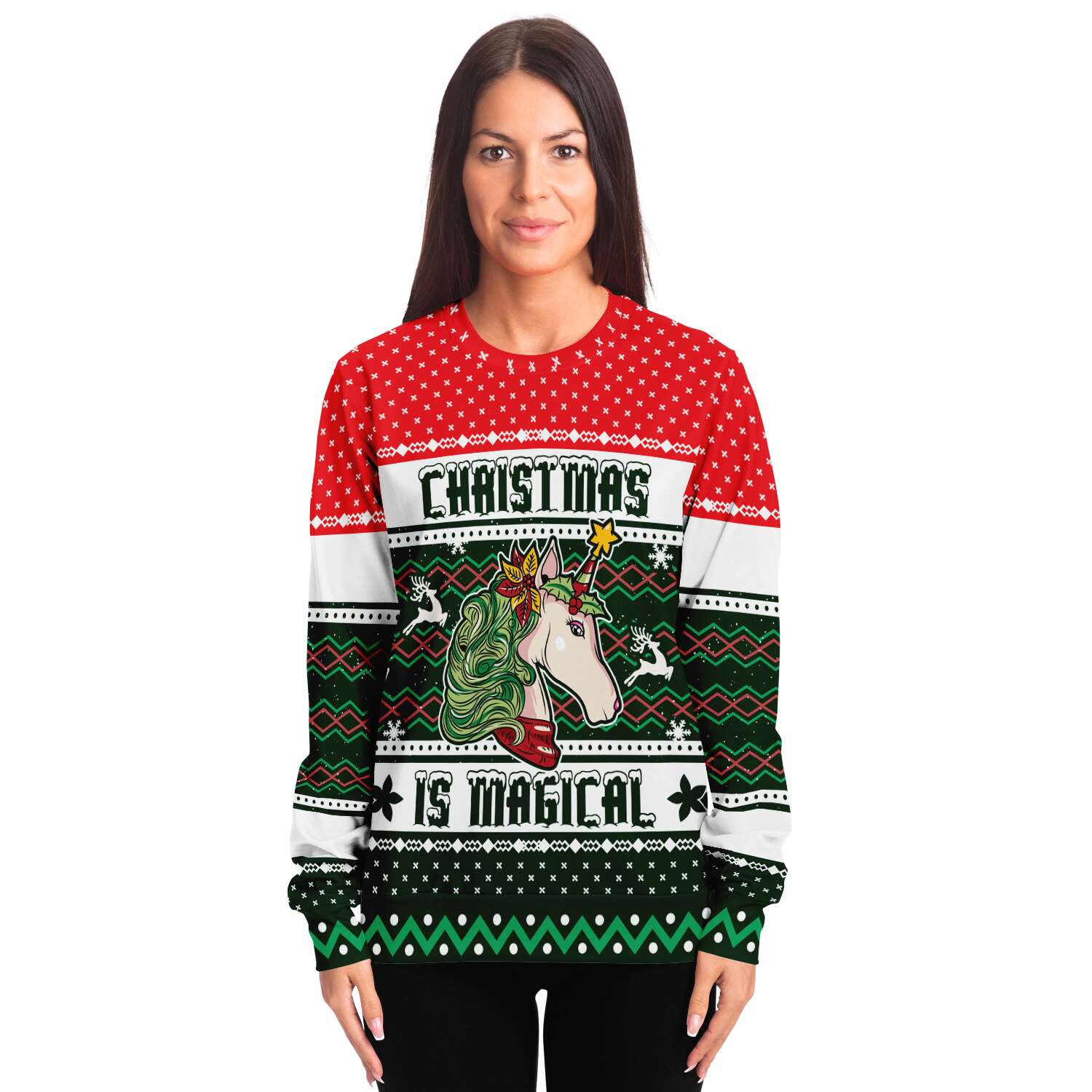 Magical Unicorn Sweatshirt | Unisex Ugly Christmas Sweater, Xmas Sweater, Holiday Sweater, Festive Sweater, Funny Sweater, Funny Party Shirt