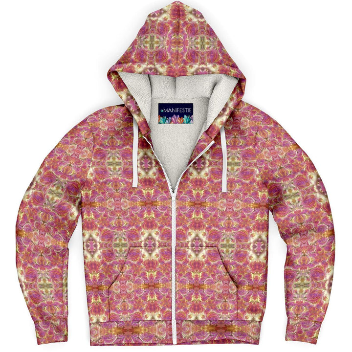 Fractal Rose Gold Premium Sherpa Lined Zip Hoodie - Manifestie