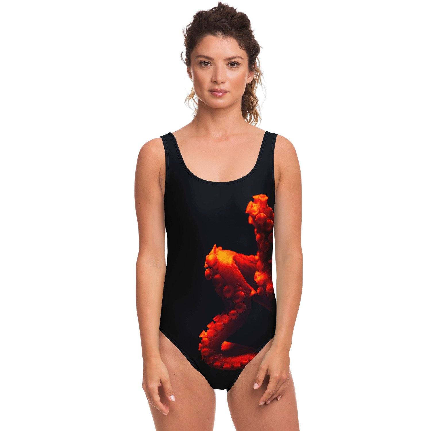 Dark Octopus One Piece Swimsuit | Bodysuit - Manifestie