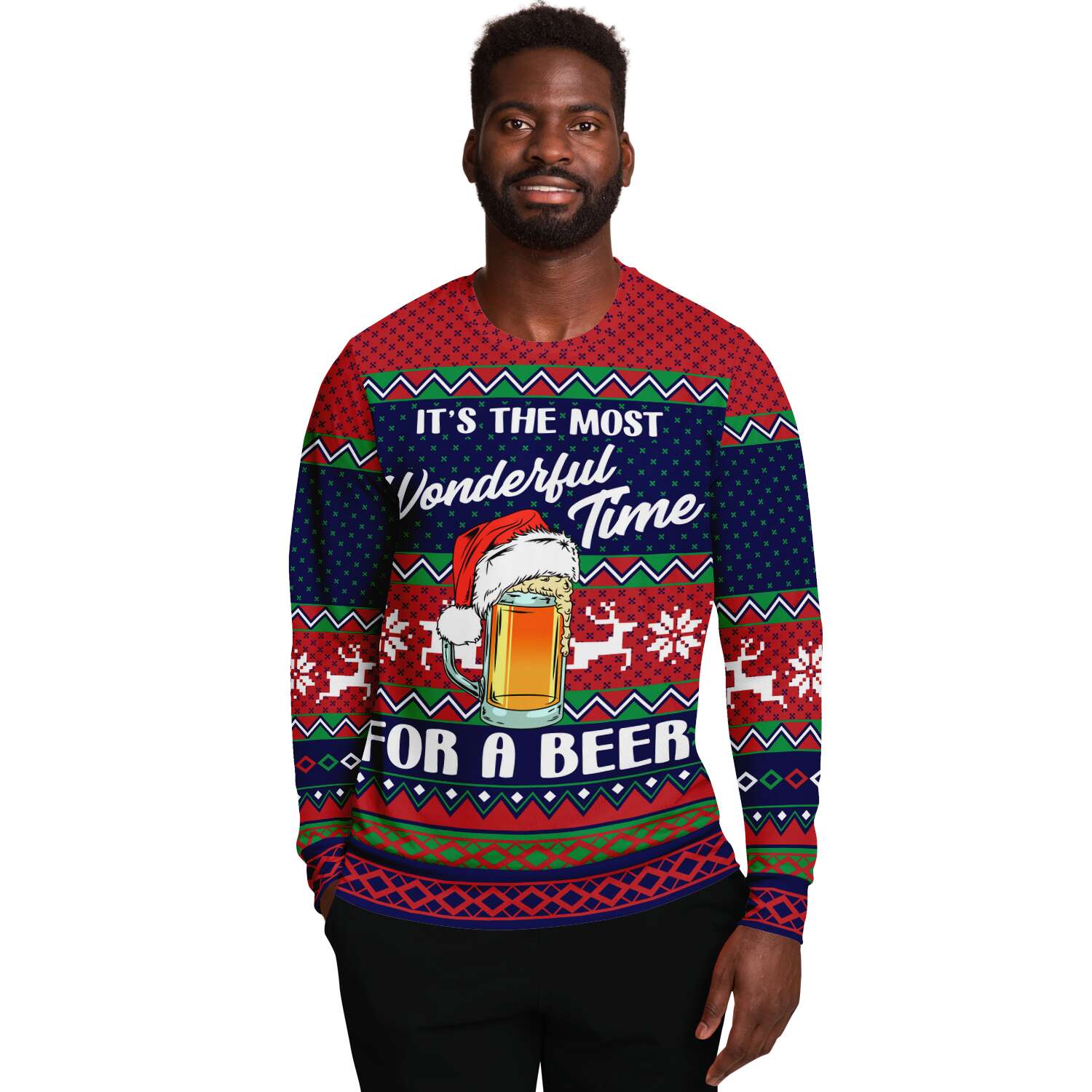 Its the Most Wonderful Time for a Beer Sweatshirt | Unisex Ugly Christmas Sweater, Xmas Sweater, Holiday Sweater, Festive Sweater, Funny Sweater, Funny Party Shirt