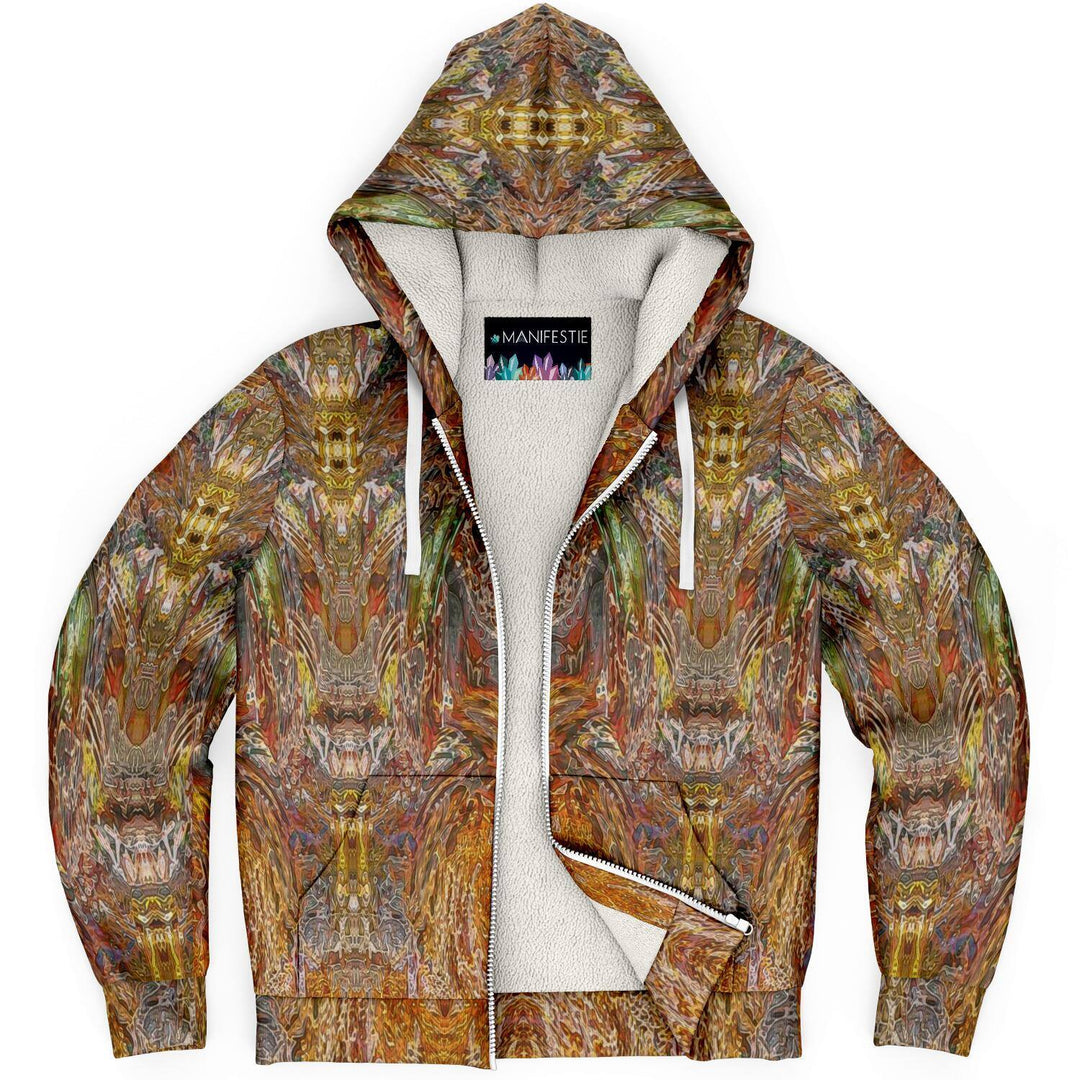 Golden Amber Premium Sherpa Lined Zip Hoodie - Manifestie