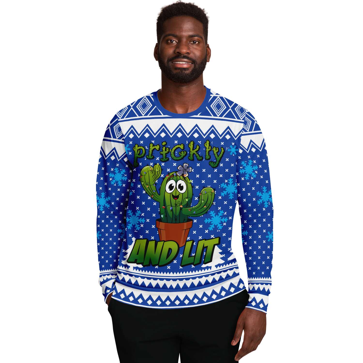 Prickly & Lit Sweatshirt | Unisex Ugly Christmas Sweater, Xmas Sweater, Holiday Sweater, Festive Sweater, Funny Sweater, Funny Party Shirt