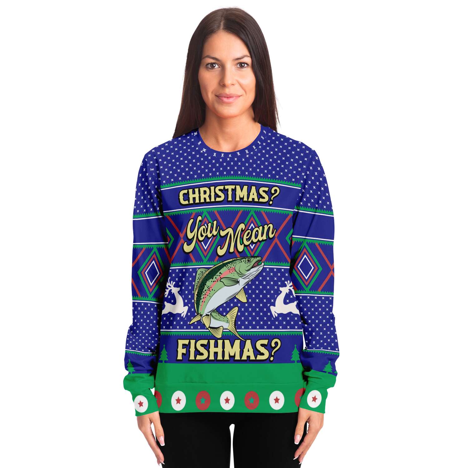 Merry Fishmas Sweatshirt | Unisex Ugly Christmas Sweater, Xmas Sweater, Holiday Sweater, Festive Sweater, Funny Sweater, Funny Party Shirt