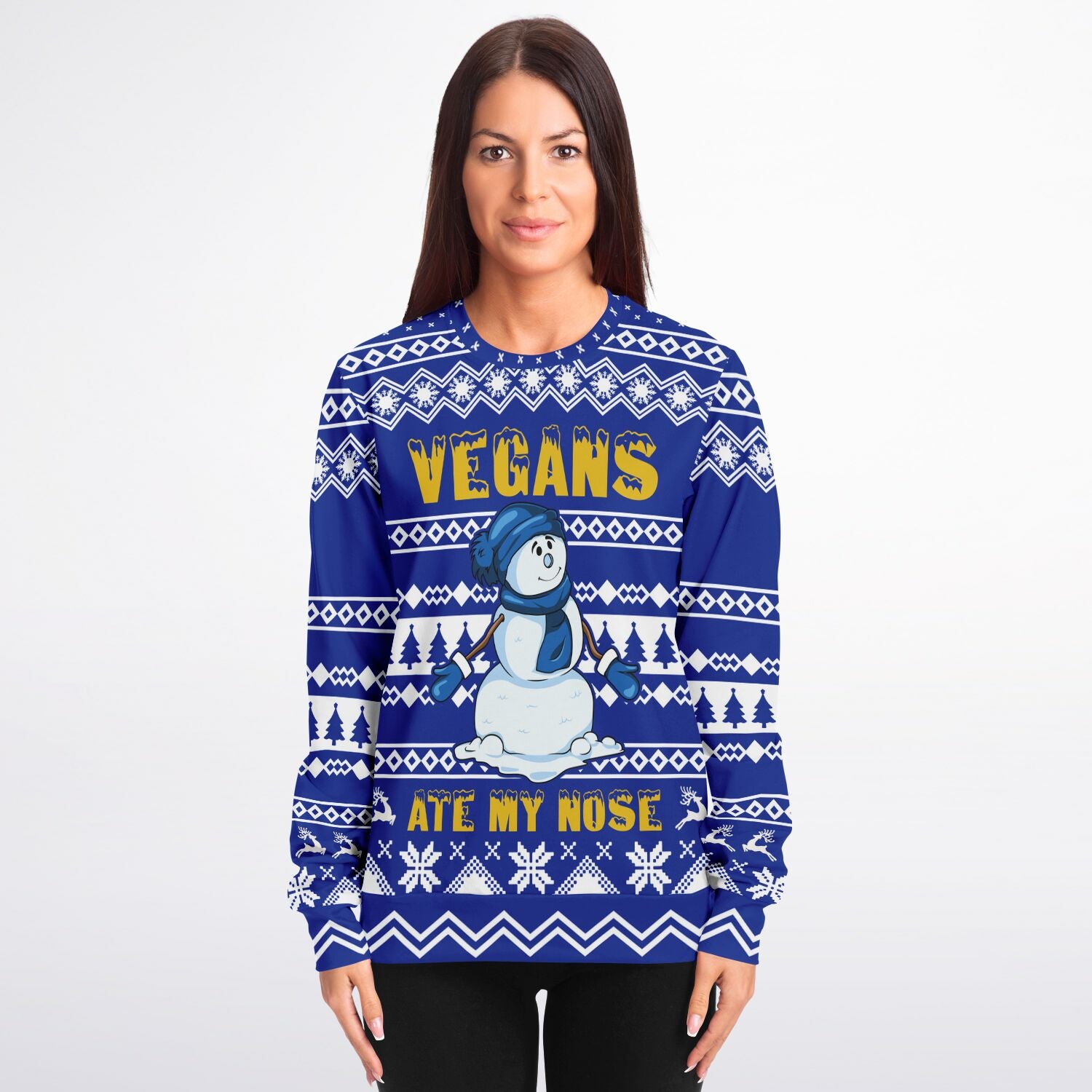 Vegan Ate My Nose Sweatshirt | Unisex Ugly Christmas Sweater, Xmas Sweater, Holiday Sweater, Festive Sweater, Funny Sweater, Funny Party Shirt