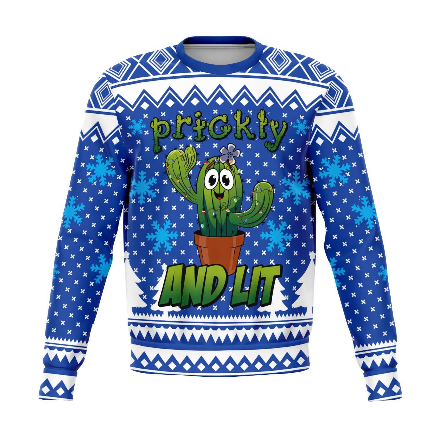 Prickly & Lit Sweatshirt | Unisex Ugly Christmas Sweater, Xmas Sweater, Holiday Sweater, Festive Sweater, Funny Sweater, Funny Party Shirt