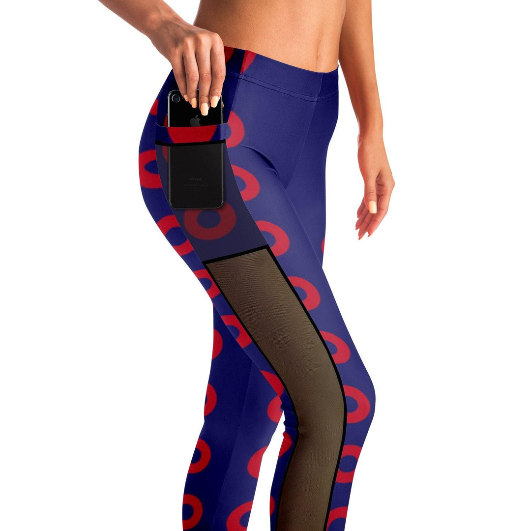 Fishman Donuts and Heart Premium Mesh Pocket Yoga Leggings | Phish Band | Black Trim - Manifestie