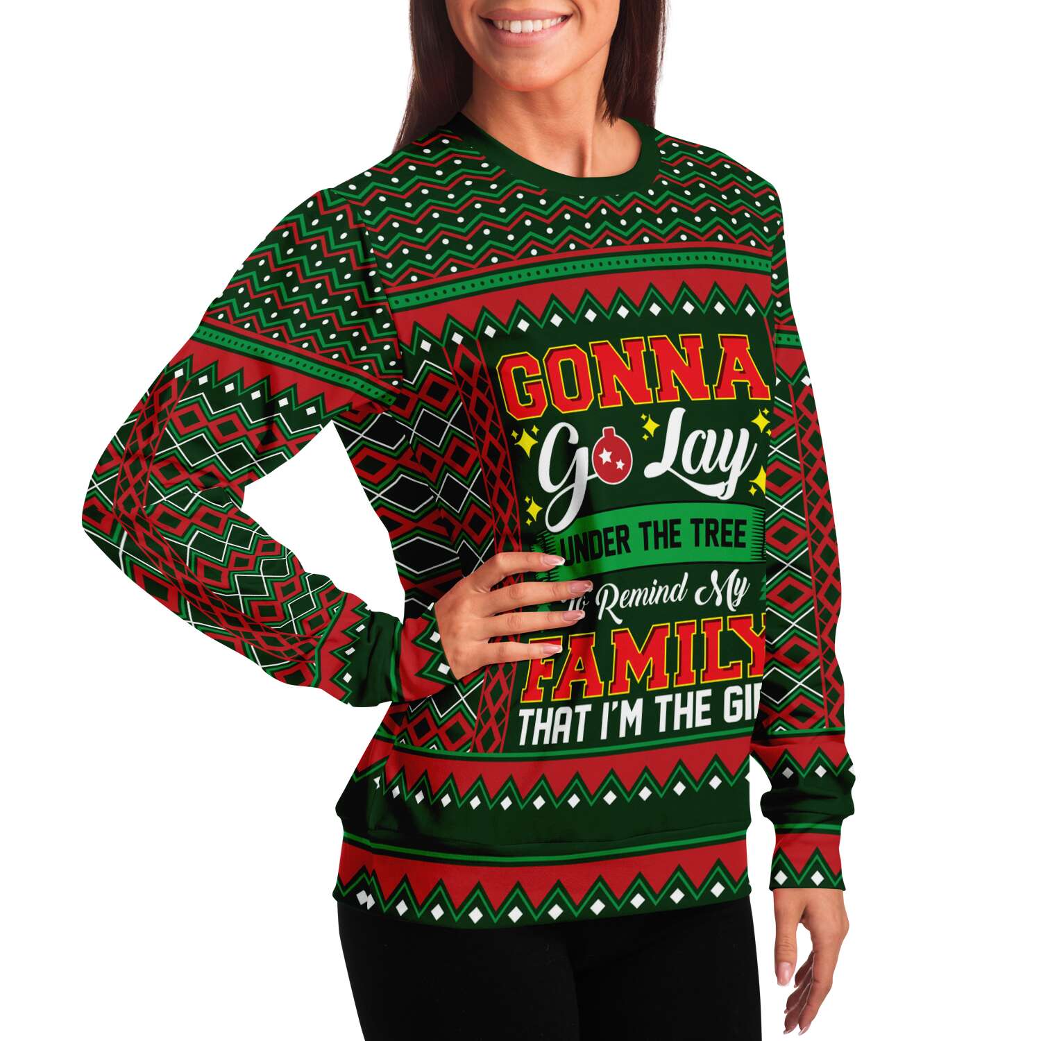 I Am The Gift Sweatshirt | Unisex Ugly Christmas Sweater, Xmas Sweater, Holiday Sweater, Festive Sweater, Funny Sweater, Funny Party Shirt