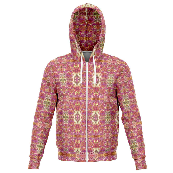 FRACTAL ROSE GOLD PREMIUM ZIP UP HOODIE - Manifestie