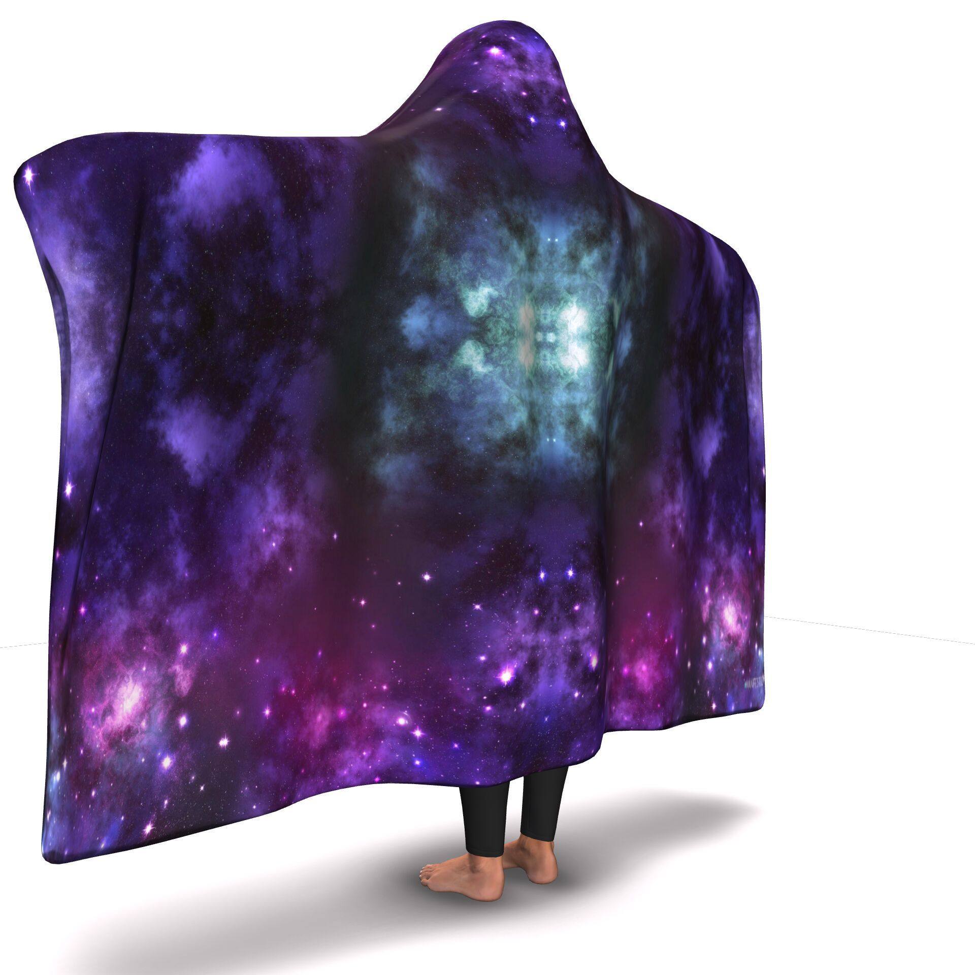 GALACTIC HOODED BLANKET | Plush, Premium Sherpa | Kids, Adult - Manifestie