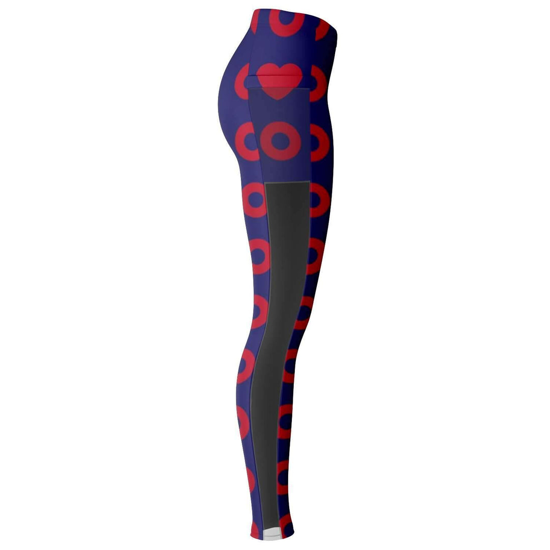 Fishman Donuts and Heart Premium Mesh Pocket Yoga Leggings | Phish Band | Black Trim - Manifestie