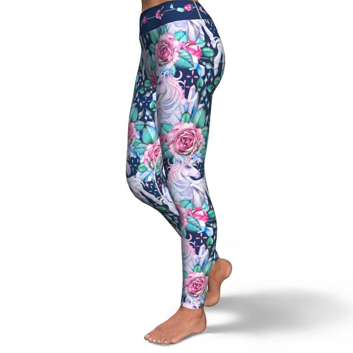 Unicorn and Roses Premium Yoga Leggings - Manifestie
