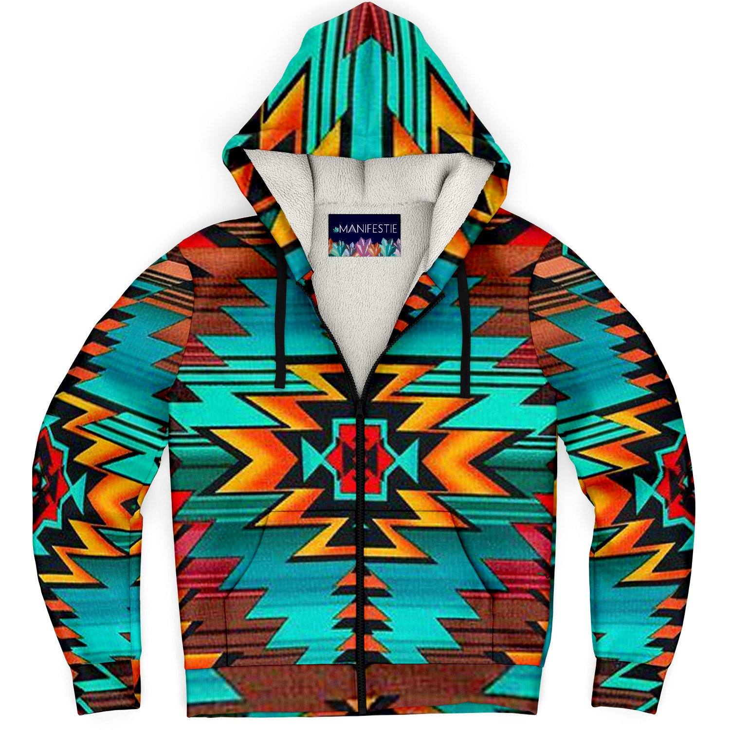 Tribal Desert Dreams Premium Sherpa Lined Zip Hoodie - Manifestie
