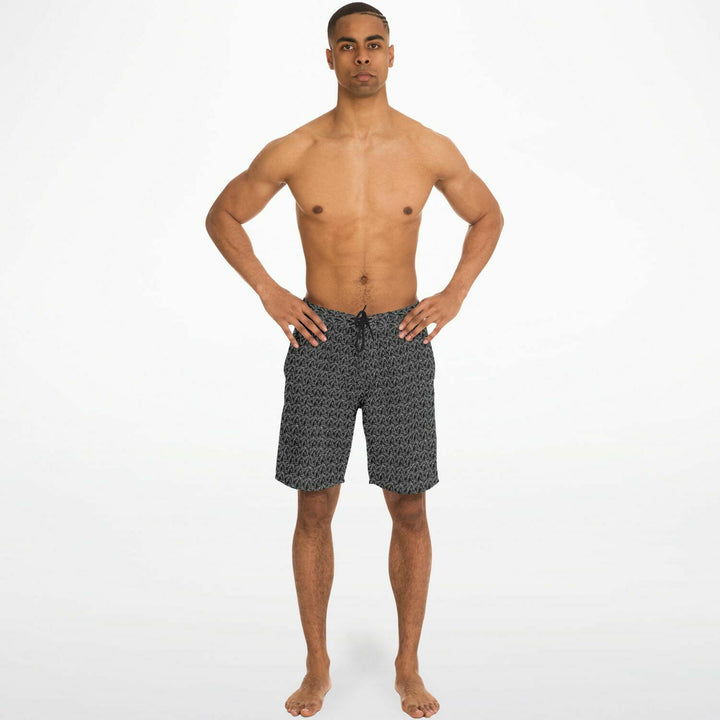 Black Tropical Leaves board shorts