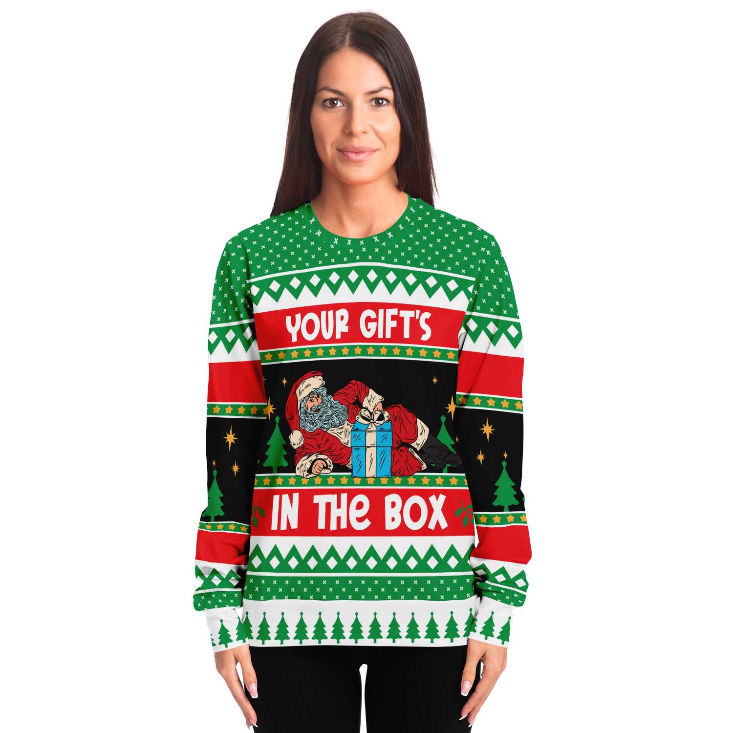 Gift In The Box Sweatshirt | Unisex Ugly Christmas Sweater, Xmas Sweater, Holiday Sweater, Festive Sweater, Funny Sweater, Funny Party Shirt