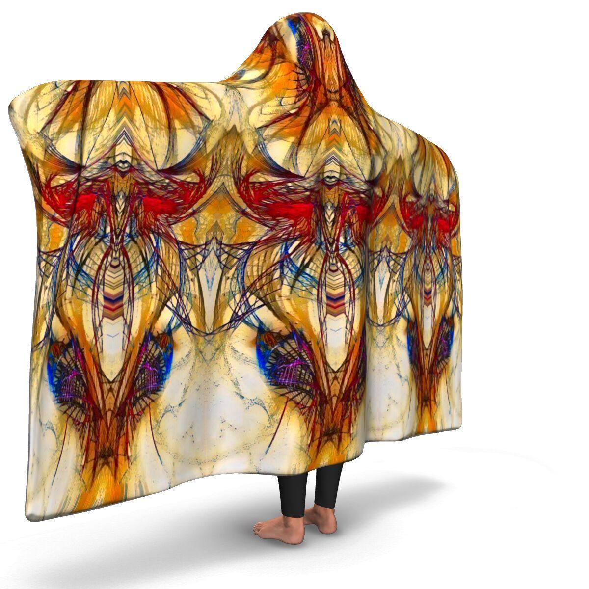 GOLDEN AGE PREMIUM HOODED BLANKET with WRIST STRAPS | Plush, Premium Sherpa | Kids, Adult - Manifestie