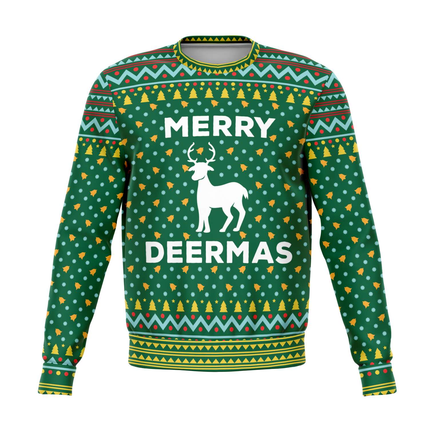 Merry Deermas Sweatshirt | Unisex Ugly Christmas Sweater, Xmas Sweater, Holiday Sweater, Festive Sweater, Funny Sweater, Funny Party Shirt