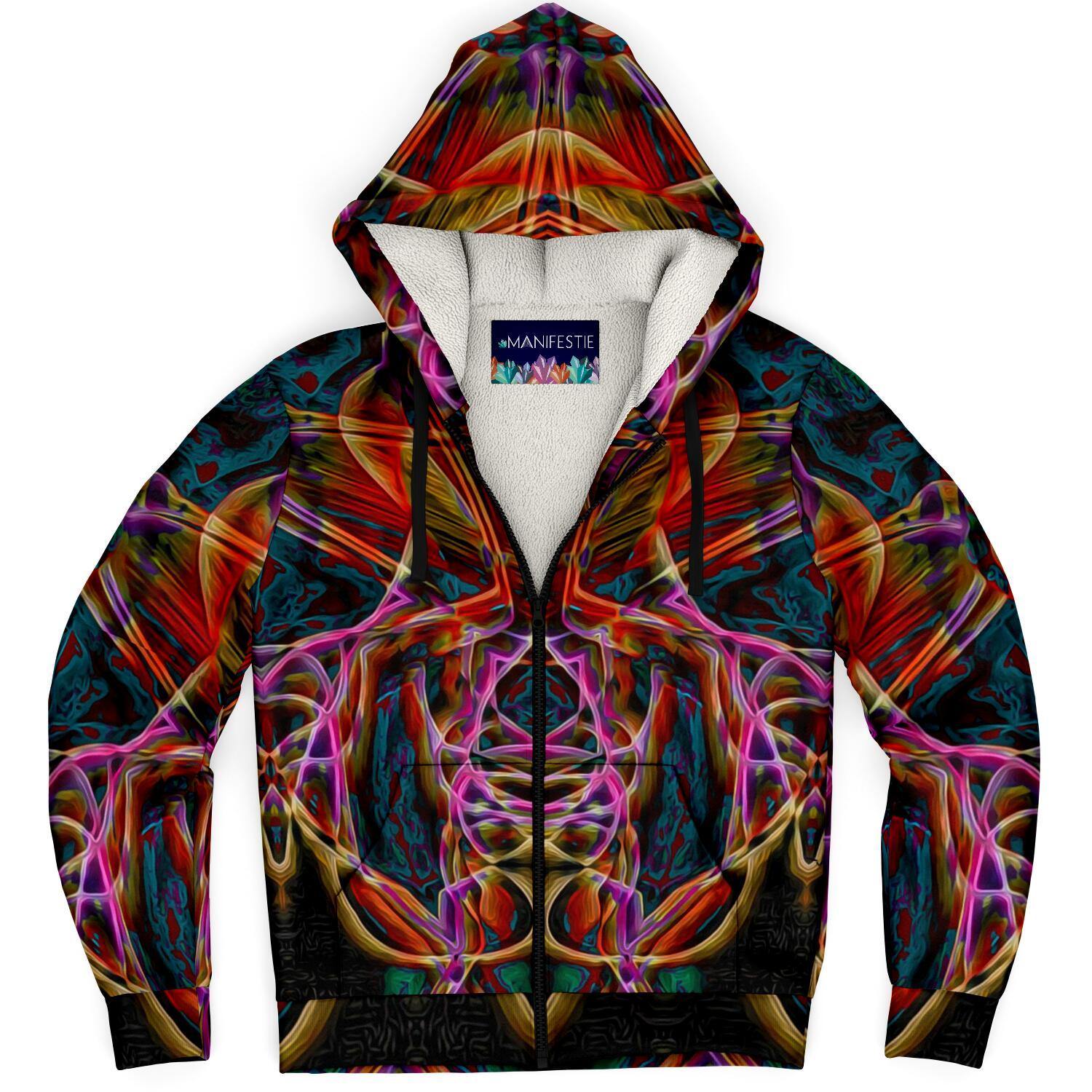Midnight Gaze Premium Sherpa Lined Zip Hoodie - Manifestie
