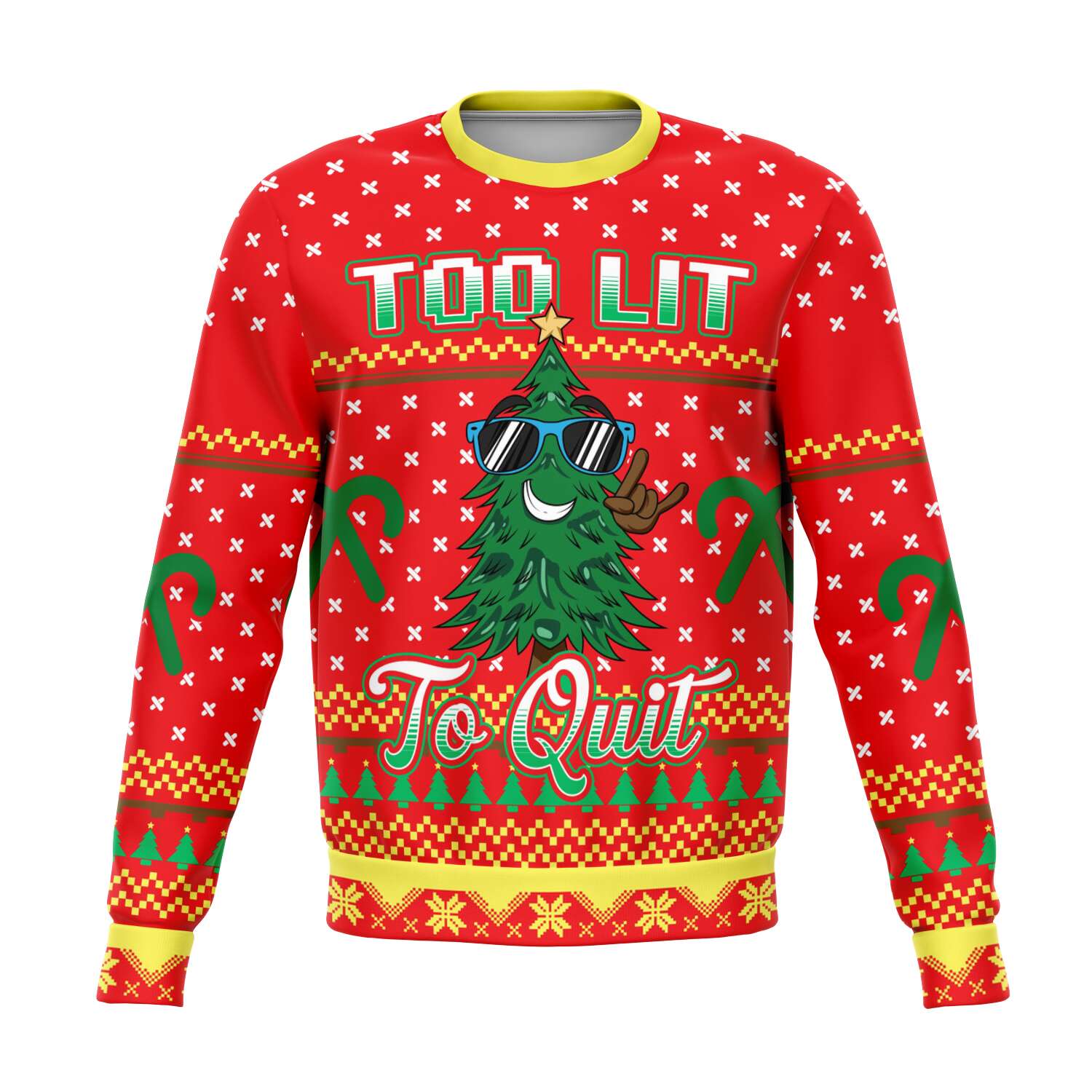 Too Lit To Quit Sweatshirt | Unisex Ugly Christmas Sweater, Xmas Sweater, Holiday Sweater, Festive Sweater, Funny Sweater, Funny Party Shirt