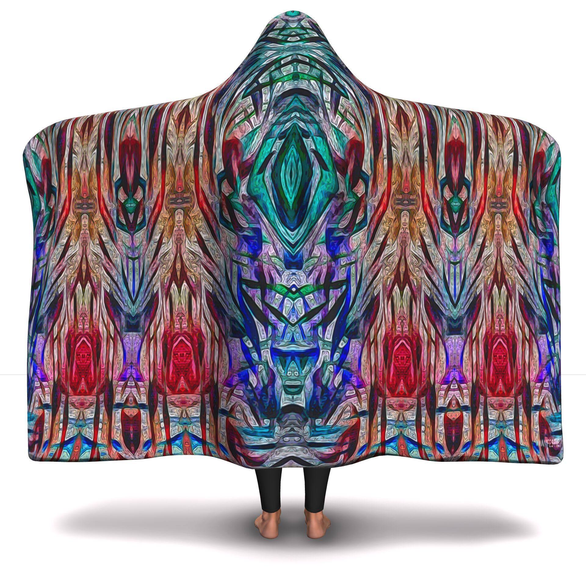 SACRAL BREATH PREMIUM HOODED BLANKET with WRIST STRAPS | Plush, Premium Sherpa | Kids, Adult - Manifestie