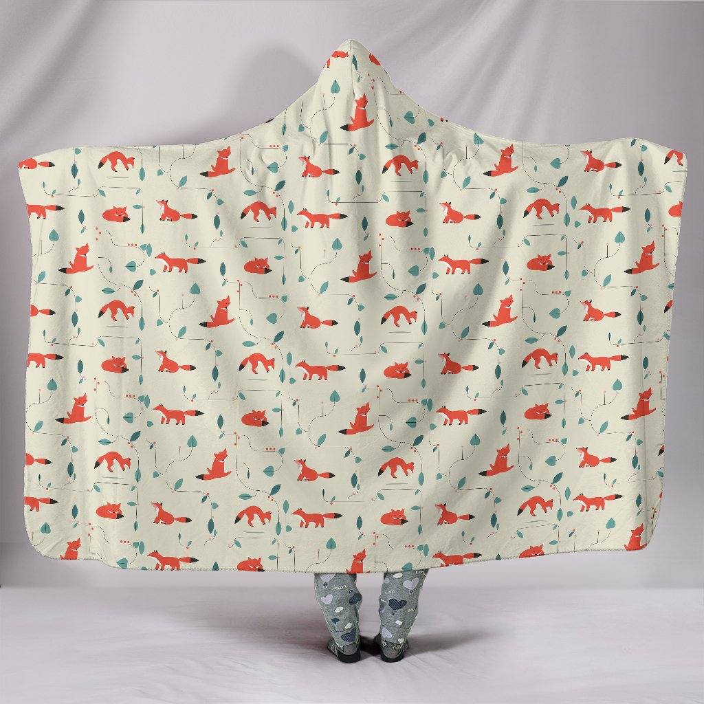 Playful Fox Hooded Blanket | Plush, Premium Sherpa | Kids, Adult - Manifestie