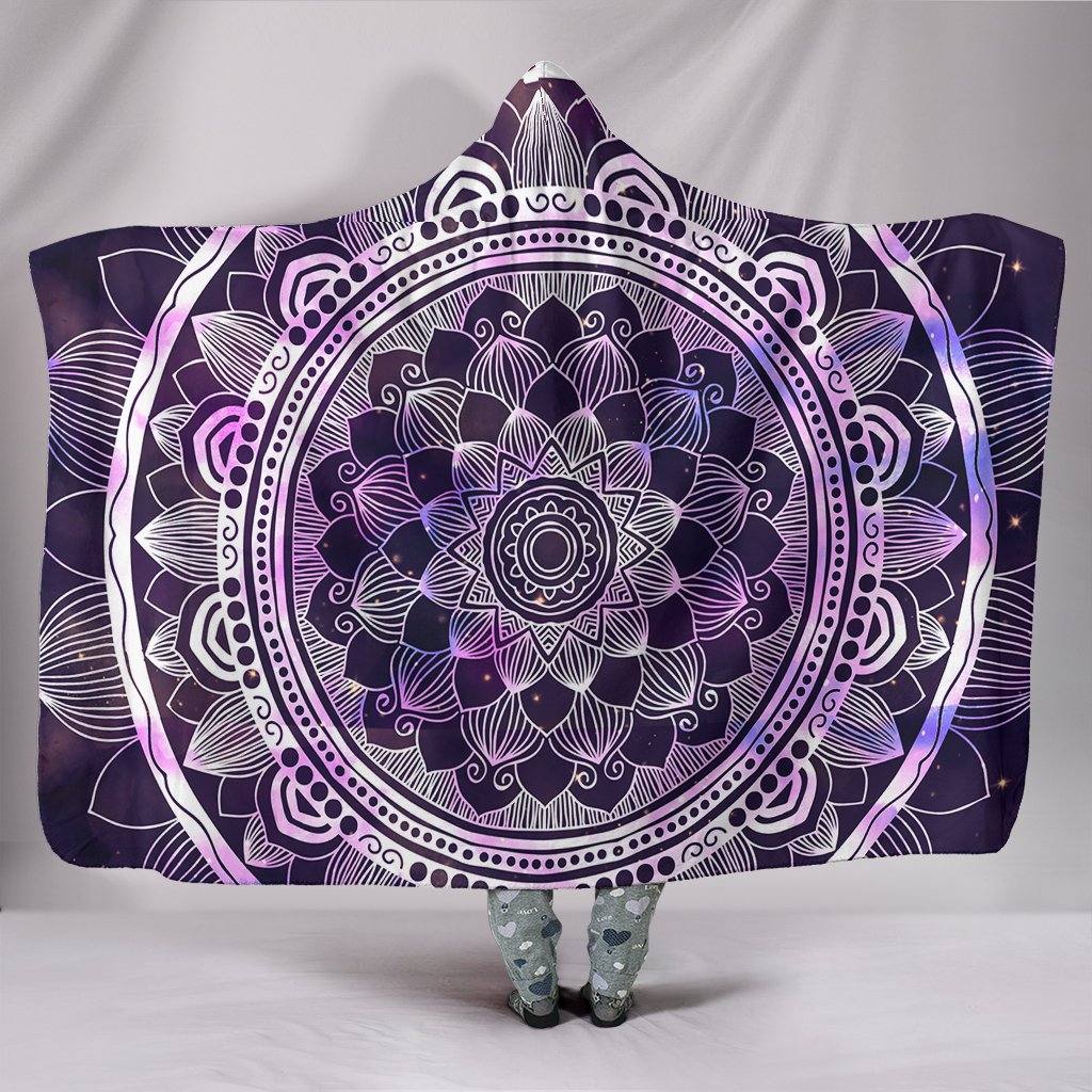 Purple Mandala Hooded Blanket | Plush, Premium Sherpa | Kids, Adult | Purple - Manifestie