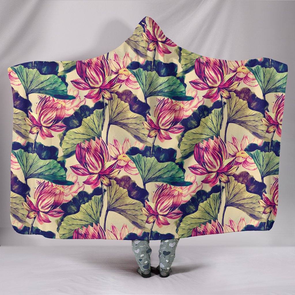 Soft Lotus Hooded Blanket | Plush, Premium Sherpa | Kids, Adult | Pink - Manifestie