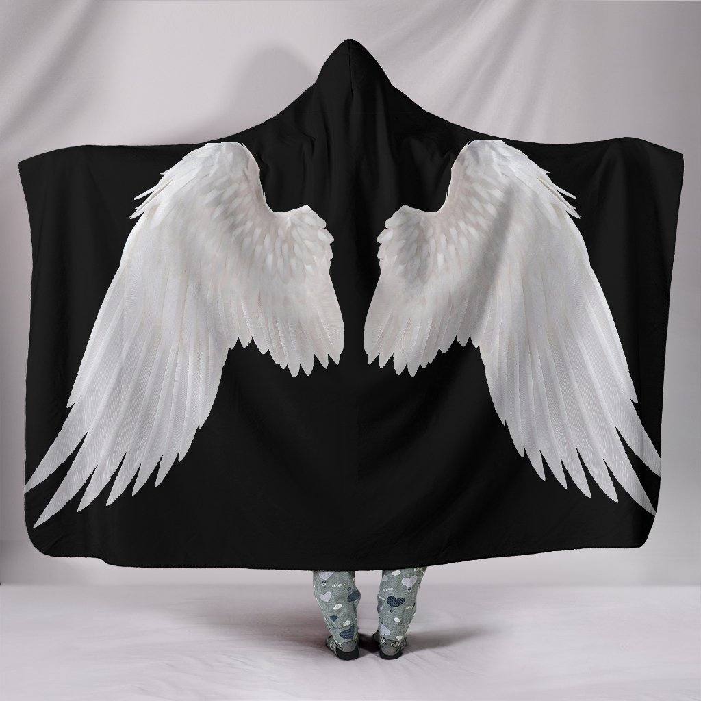 White Angel Wings Hooded Blanket | Plush, Premium Sherpa | Kids, Adult - Manifestie