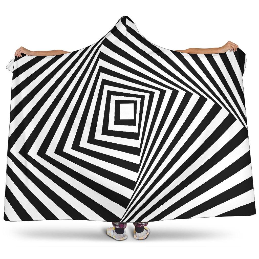Hypnosis Hooded Blanket | Plush, Premium Sherpa | Kids, Adult | Black and White - Manifestie