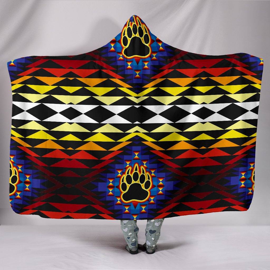 Sunset Mountain Bear Paw Hooded Blanket | Plush, Premium Sherpa | Kids, Adult - Manifestie