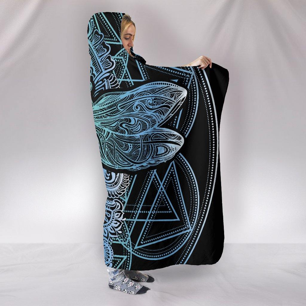 Blue Dragonfly Mandala Hooded Blanket - Manifestie