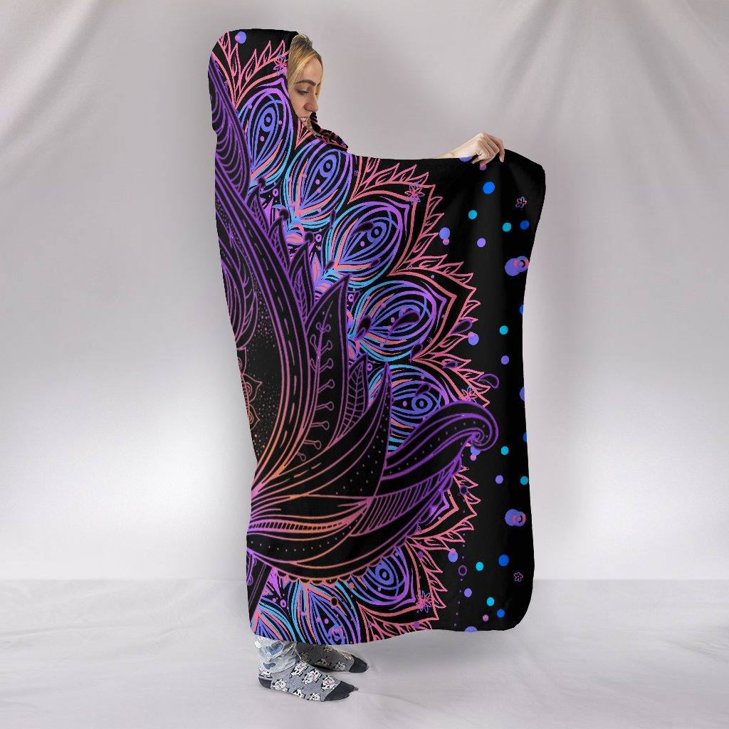 Lotus Hooded Blanket | Plush, Premium Sherpa | Kids, Adult | Purple - Manifestie
