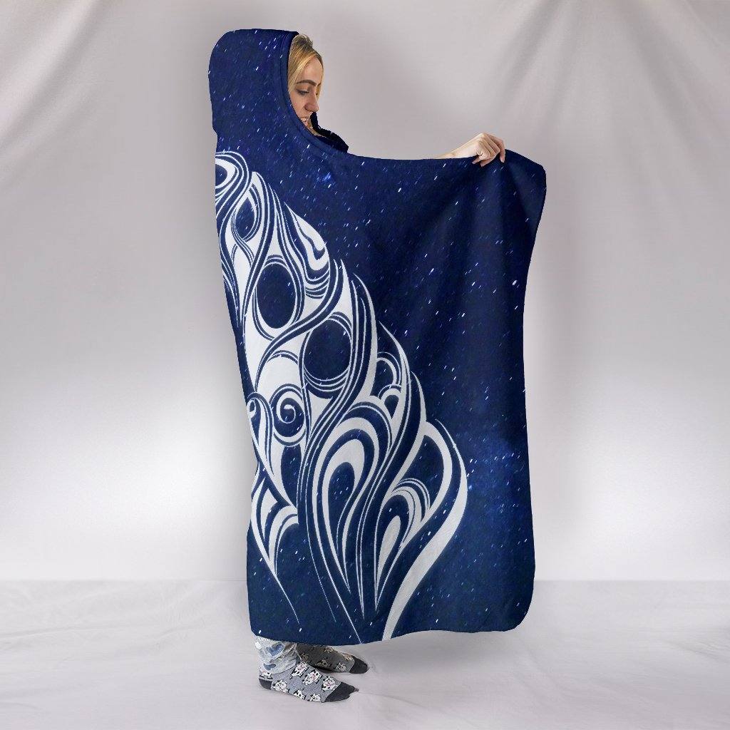 Starry Night Horse Hooded Blanket | Plush, Premium Sherpa | Kids, Adult | Blue - Manifestie