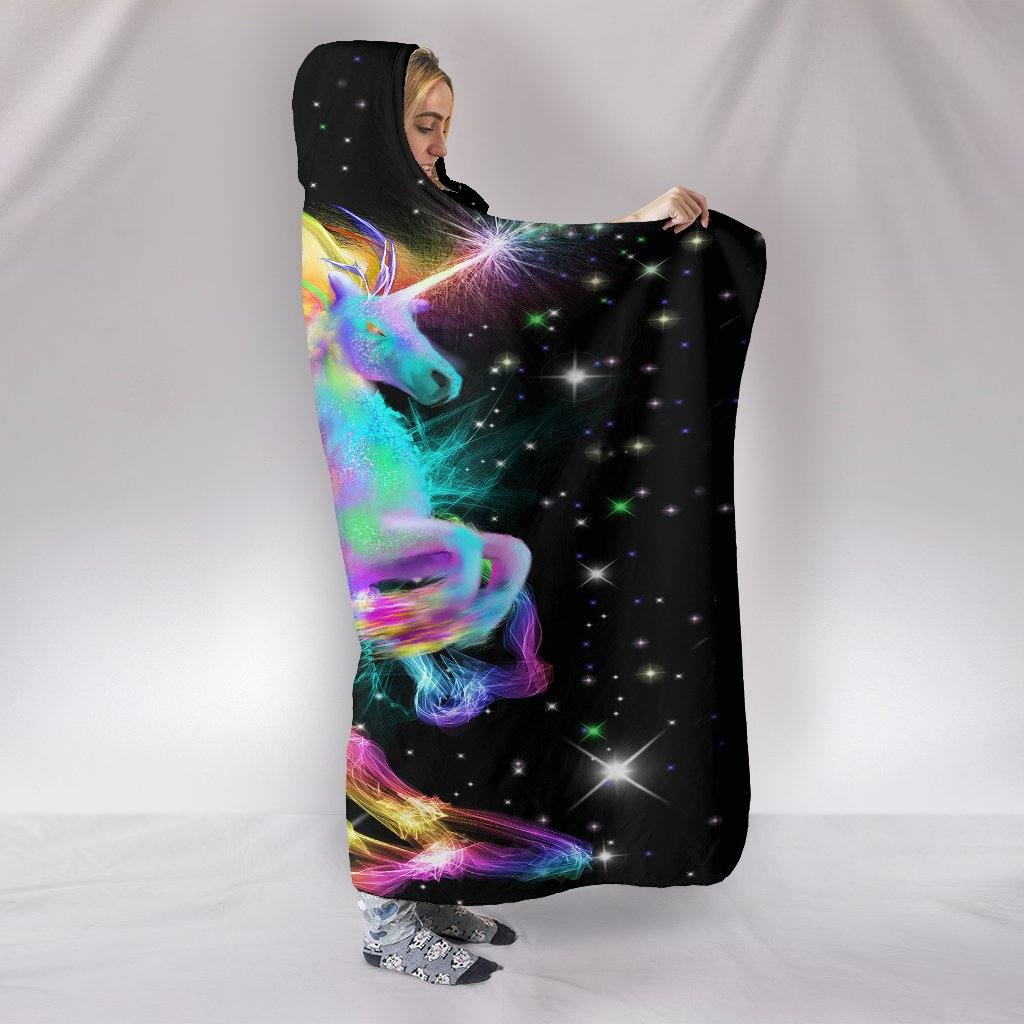 Unicorn Hooded Blanket | Plush, Premium Sherpa | Kids, Adult | Rainbow - Manifestie