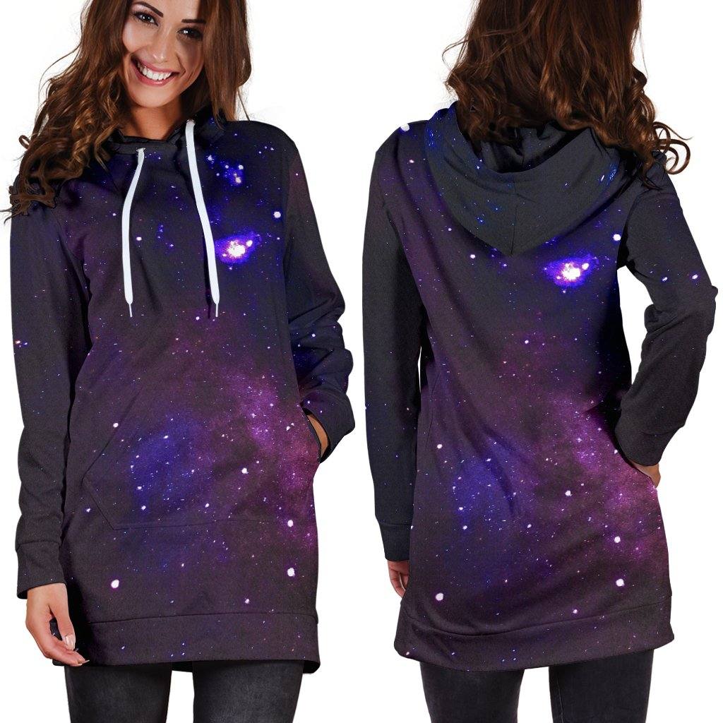 Galaxy Womens Hoodie Dress | Longline Hoodie Sweatshirt - Manifestie