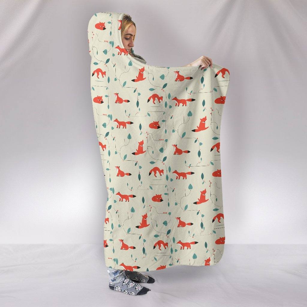 Playful Fox Hooded Blanket | Plush, Premium Sherpa | Kids, Adult - Manifestie