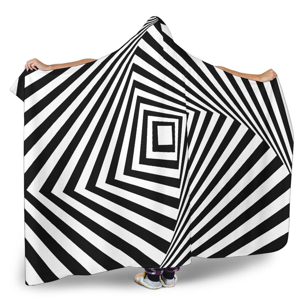 Hypnosis Hooded Blanket | Plush, Premium Sherpa | Kids, Adult | Black and White - Manifestie