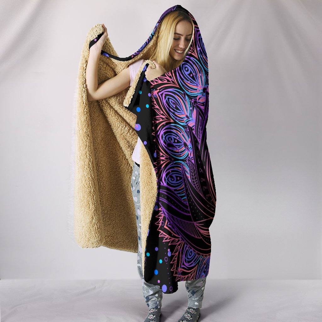 Lotus Hooded Blanket | Plush, Premium Sherpa | Kids, Adult | Purple - Manifestie