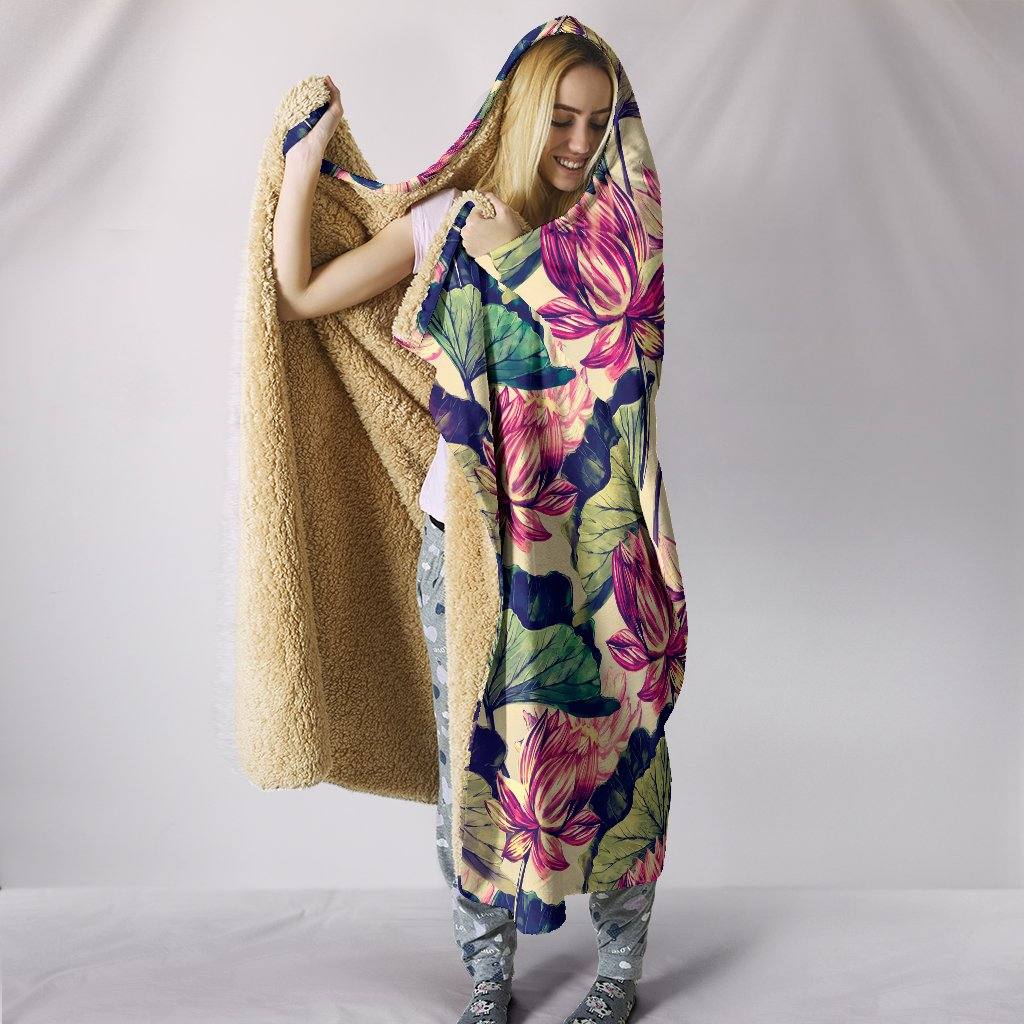 Soft Lotus Hooded Blanket | Plush, Premium Sherpa | Kids, Adult | Pink - Manifestie