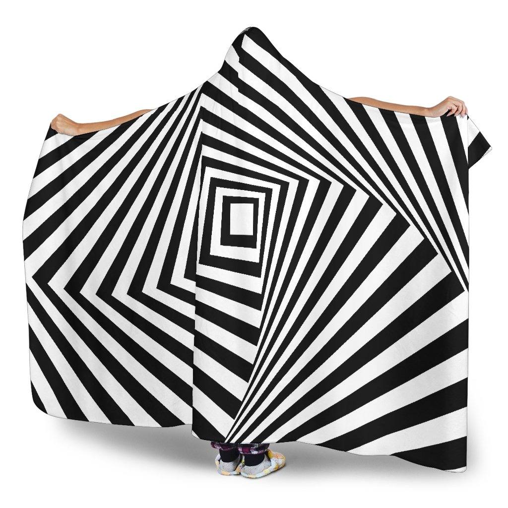 Hypnosis Hooded Blanket | Plush, Premium Sherpa | Kids, Adult | Black and White - Manifestie