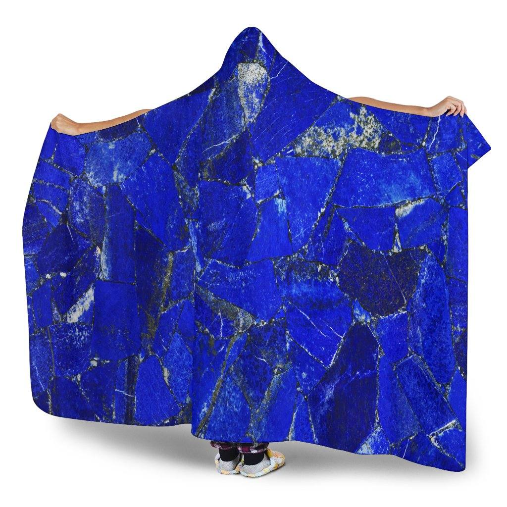 Lapis Lazuli Hooded Blanket | Plush, Premium Sherpa | Kids, Adult | Blue - Manifestie