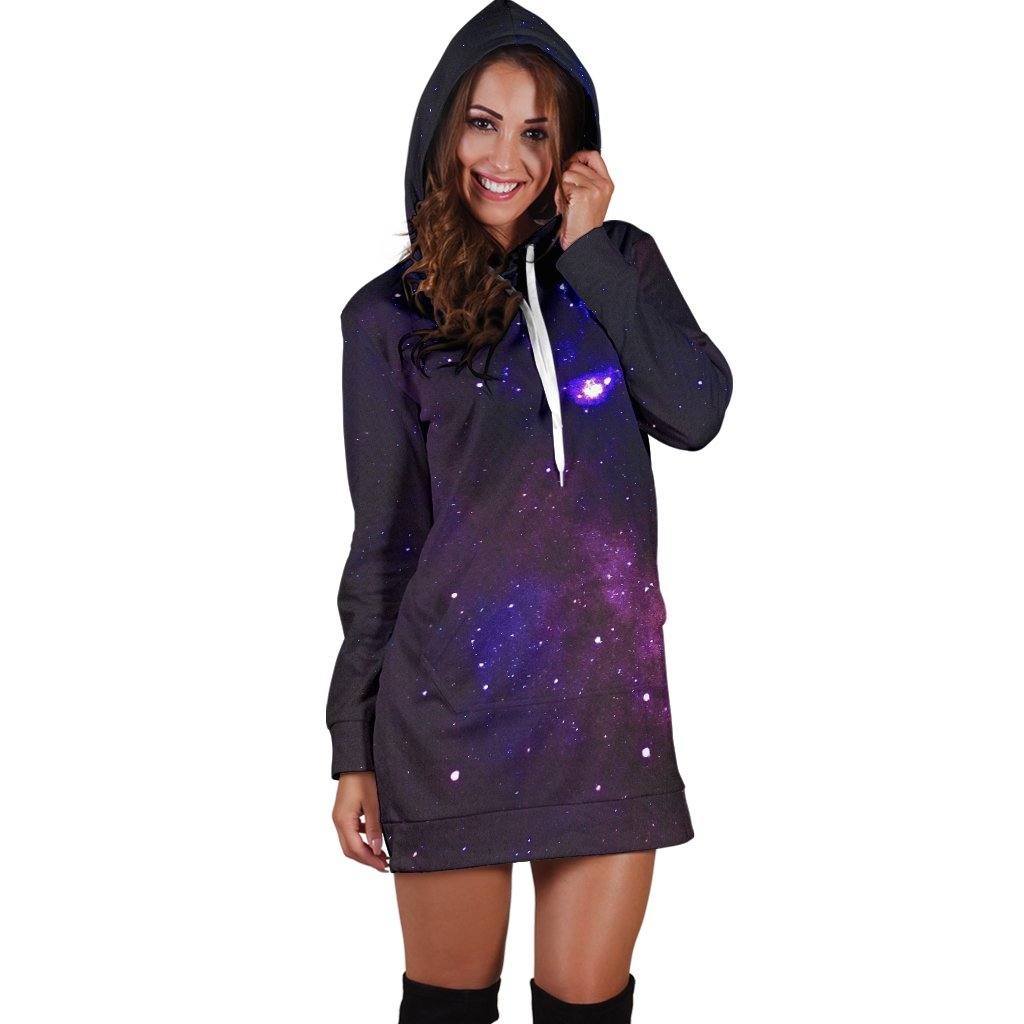 Galaxy Womens Hoodie Dress | Longline Hoodie Sweatshirt - Manifestie
