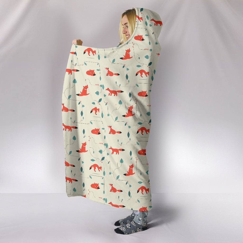Playful Fox Hooded Blanket | Plush, Premium Sherpa | Kids, Adult - Manifestie