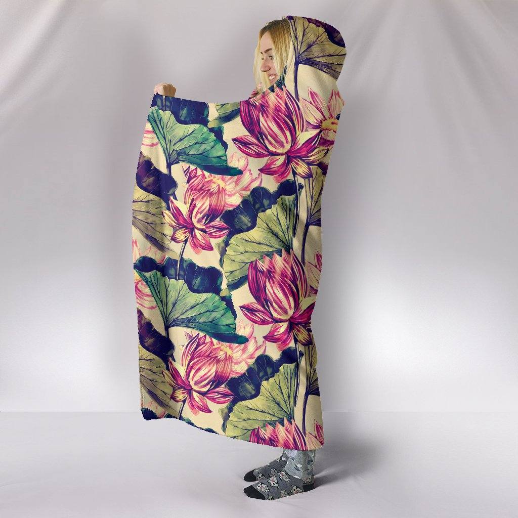 Soft Lotus Hooded Blanket | Plush, Premium Sherpa | Kids, Adult | Pink - Manifestie