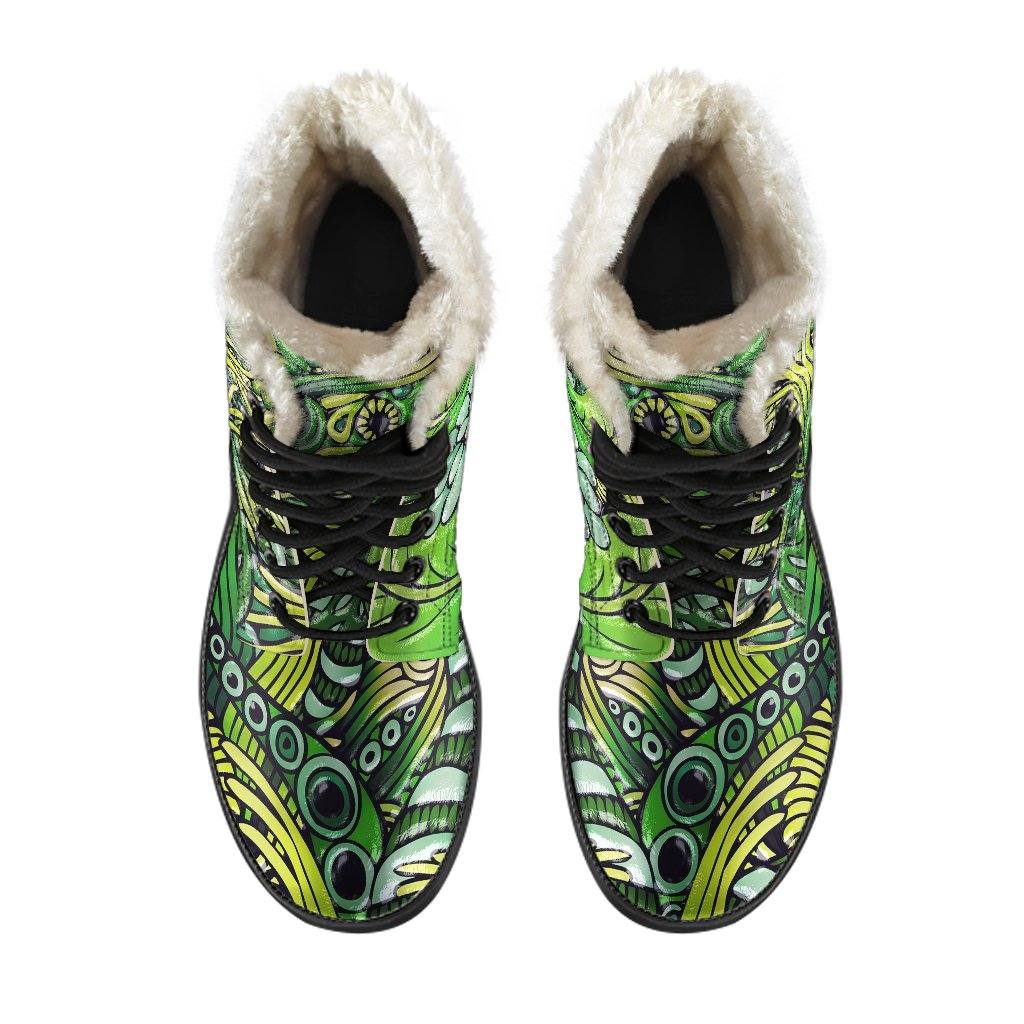 Petrichor Vegan Leather Boots with Faux Fur Lining - Manifestie