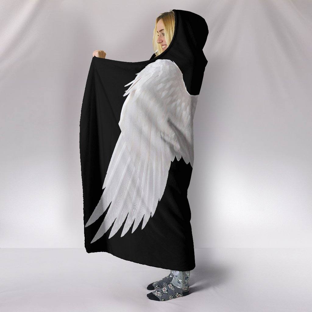 White Angel Wings Hooded Blanket | Plush, Premium Sherpa | Kids, Adult - Manifestie