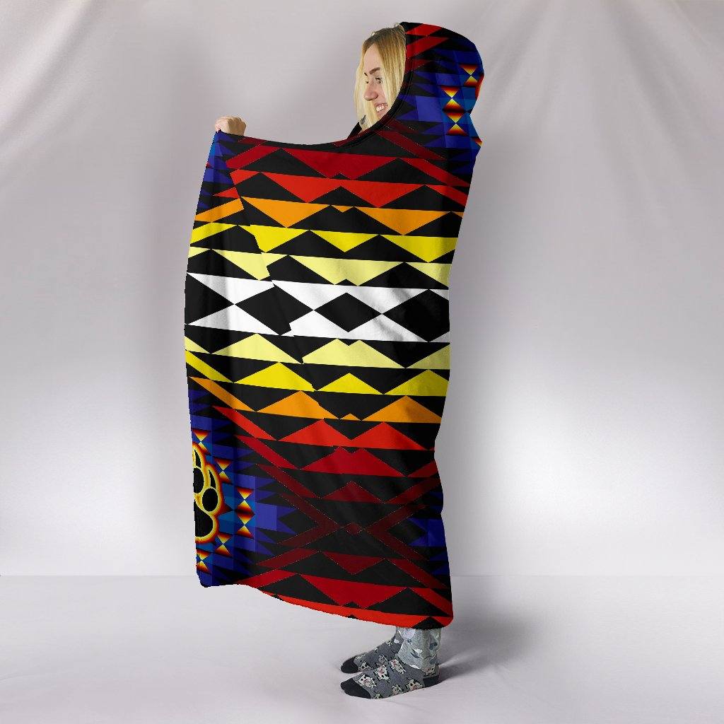 Sunset Mountain Bear Paw Hooded Blanket | Plush, Premium Sherpa | Kids, Adult - Manifestie